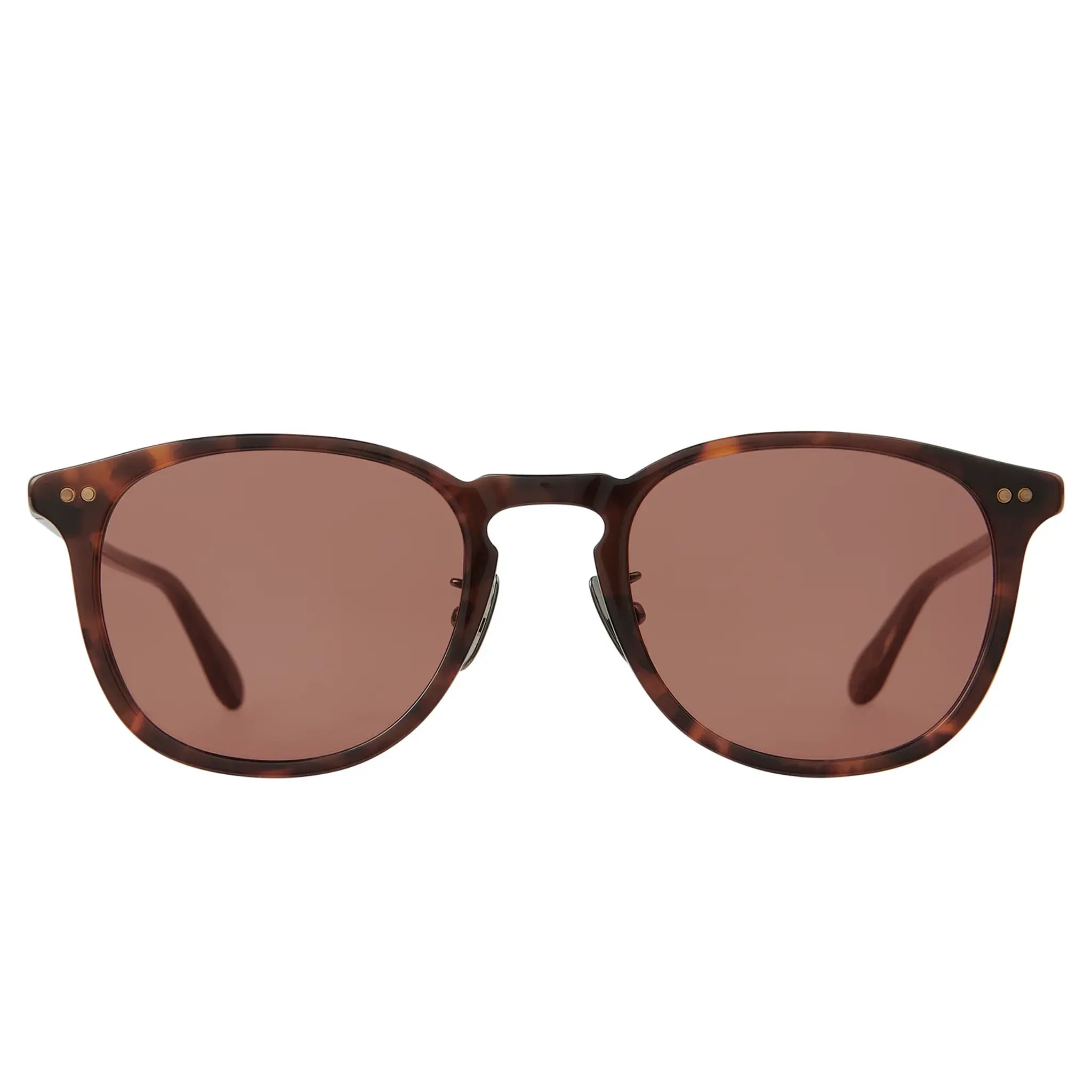 Front View of Garrett Leight Kinney J Forever Classic Sienna Tortoise Laminate Sunglasses 2168-49-SITL/PRW